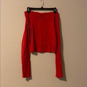 Red off the shoulder top